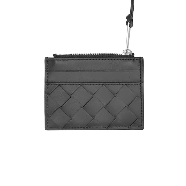 【BOTTEGA VENETA 寶緹嘉】620344 黑  編織中格(掛繩 拉鏈零錢/卡包)