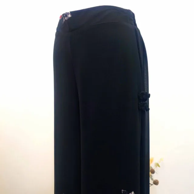 【YUTZUYA 優姿雅】嫣紅花卉飄逸雪紡寬褲(雪紡/寬褲/傘擺/微透)