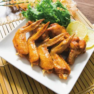 【鮮綠生活】職人秘製糖燻雞翅 共1包(350g±50g/包 4支二節翅4支翅小腿/包 中秋烤肉 燒烤)