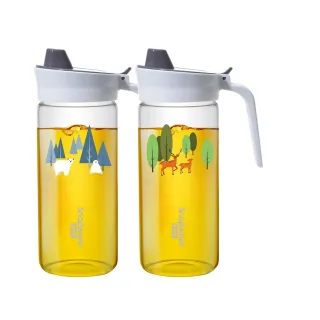 【CorelleBrands 康寧餐具】SNAPWARE 冬夜森林耐熱玻璃油壺2件組