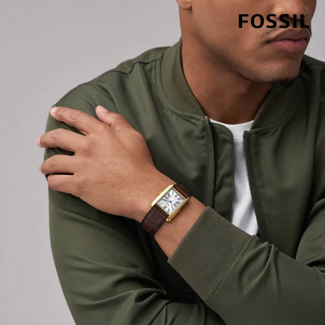 【FOSSIL】Carraway系列 復古羅馬數字手錶 皮革錶帶 30MM (多色可選)