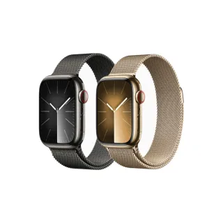 【Apple】Apple Watch S9 GPS+行動網路 41mm(不鏽鋼錶殼搭配米蘭式錶環)