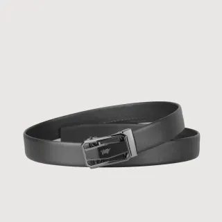 【BRAUN BUFFEL 德國小金牛】交換禮物 台灣總代理 時尚紳士 鏤空自動扣皮帶-鎗色(BF25S-WEG21042-SGU)
