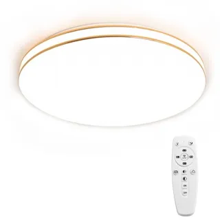 【聚美照明】吸頂燈 新款圓形三色無極調光 led吸頂燈 110v爆款雙層金線吸頂燈60cm(吸頂燈/客廳燈/臥室燈)