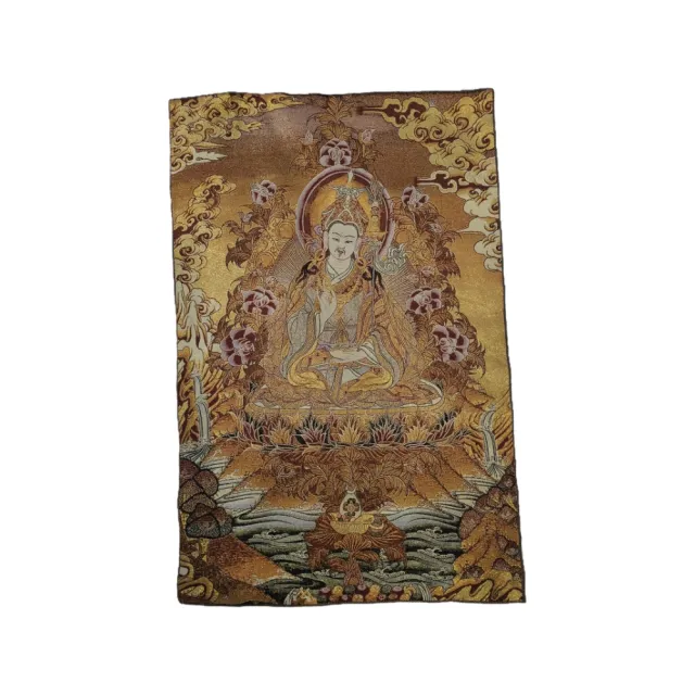 【藏古祥館】蓮花生大師刺繡唐卡 KA0013(蓮花生大師 刺繡 唐卡)