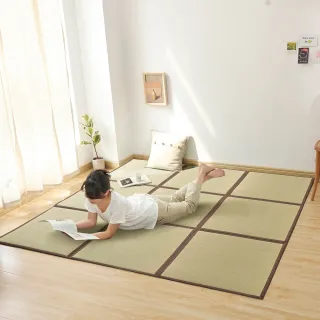【BELLE VIE】日式和風 九宮格 - 天然藺草可折疊透氣涼蓆 / 涼墊 / 和室墊 / 客廳墊(195x195cm－任選)