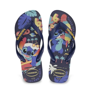 【havaianas 哈瓦仕】情侶鞋 Top Disney Classics 史迪奇 人字拖 夾腳拖 星際寶貝(男鞋 女鞋 男女拖鞋)