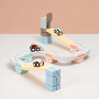 【Qbi 塊樂方程式】森林系列-3D自由變速組(磁力片/積木/軌道車/磁力玩具/18pcs)