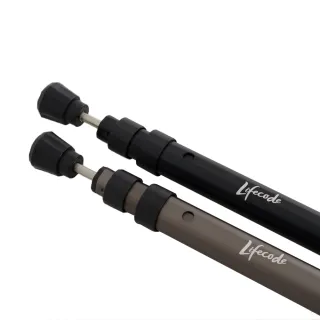 【LIFECODE】鋁合金可伸縮12邊形營柱90-220cm-鈦色/黑色