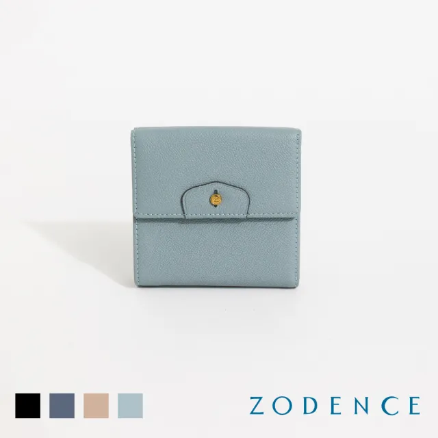 【ZODENCE 佐登司】CUFF進口真皮袖釦設計三折多卡短夾(多色任選)