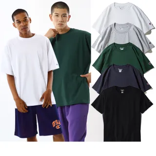 【Champion】官方直營 男女款-素面LOGO短袖上衣Tee(多款任選)