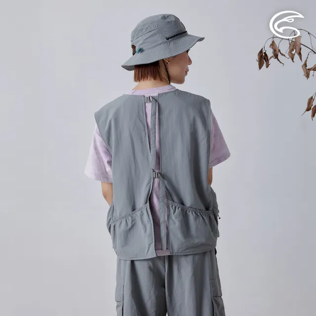 【ADISI】中性單向導濕環保紗速乾超撥水多口袋短版背心 AV2411057(工裝感 吸濕 排汗 快乾 防潑水 撥水)