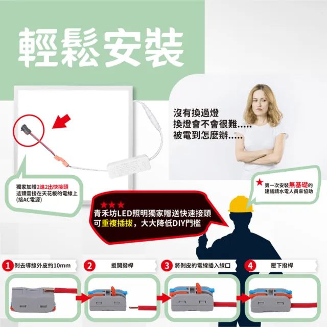 【青禾坊】好安裝系列 歐奇OC 保固2年 40W-2入超薄型LED直下式平板燈(輕鋼架 商用平板燈/LED平板燈)