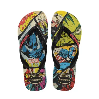 【havaianas 哈瓦仕】拖鞋 男鞋 女鞋 漫威 復仇者聯盟 美國隊長 Top Marvel Classics 黑 4147012-2563U