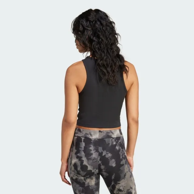【adidas 愛迪達】Ess Rib Tank 女 背心 運動背心 黑 亞版(IW5736)