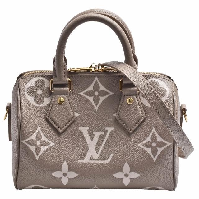 LV LOUIS VUITTON 路易威登 M46575 Speedy 20 壓花牛皮手提斜背波士頓包，灰色系設計，經典兩用款式，配備原廠防塵套、背帶、鑰匙與鎖頭。外層為高階壓花牛皮，內層為布面材質，尺寸為21x11.5x14公分，提把高度7公分，背帶可調長109公分，適合男性日常與旅行使用，無外部與內部夾層，無底珠，不適合放置A4檔案。