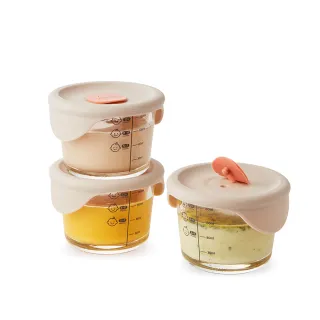 【LocknLock 樂扣樂扣】官方直營 寶寶副食品耐熱玻璃調理盒 230ml/3入組(二色任選/離乳食保存容器)