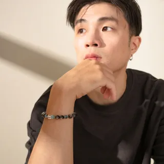 【天天水晶 TINGTING】招財增強自信心I 銀曜石 x 海藍寶 x 白水晶 設計款手鍊(招財、增強自信心、水晶消磁)
