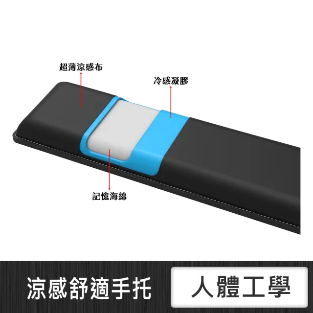 Yension 涼感舒適手托 人體工學 辦公用品 電競用 防滑 Wrist Rest 精簡鍵盤 60_65_75鍵(YS-WR-60)