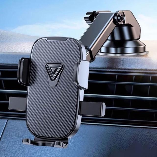 【KEYIE】618特惠 真空納米吸盤車載支架 導航手機架 360度旋轉汽車車用支架 儀錶盤伸縮支架