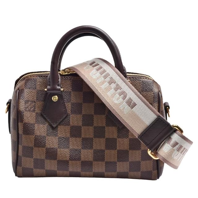 【Louis Vuitton 路易威登】N40489 經典Speedy Bandoulière 20 Damier帆布手提/斜背包
