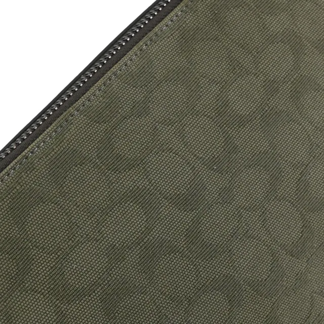 【COACH】Charter 經典C字LOGO緹花拼接寬背帶雙層斜背包(綠 24cm)