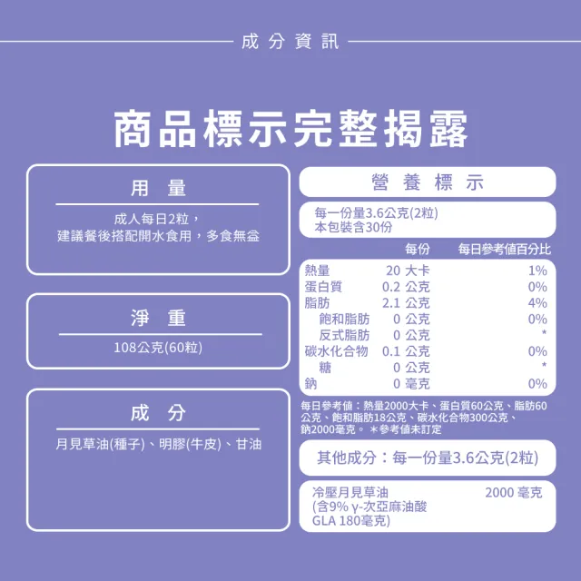 【Nature’s Truth 綠萃淨】冷壓月見草油含GLA軟膠囊(60粒/瓶)