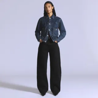【LEVIS】BLUETAB™ Drop Barrel繭型丹寧牛仔寬褲 / 黑色 女生牛仔褲 人氣新品 003J4-0001