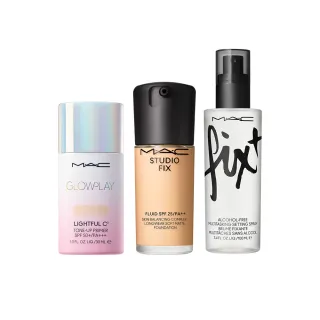 【M.A.C】新品上市 原生感透亮底妝組(超漾光高防曬妝前乳SPF50+/PA+++&超持妝濾鏡粉底液30ml/防曬)