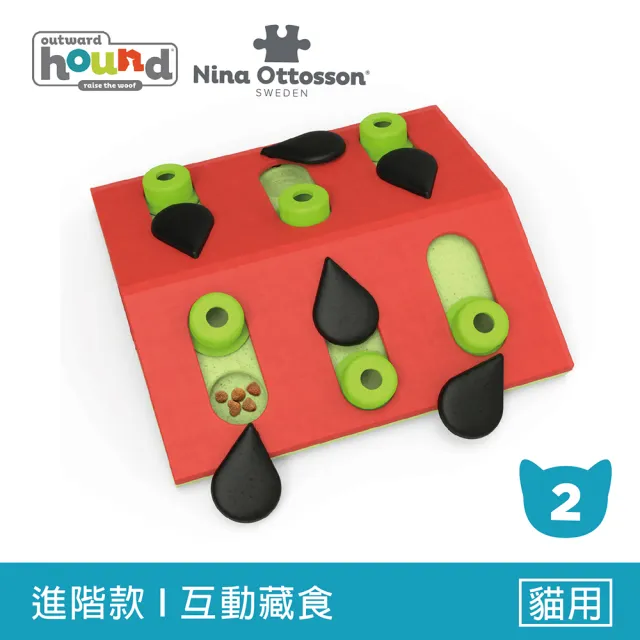 【Nina Ottosson】趣味貓 西瓜果盤 貓玩具 進階款 LV.2 益智 藏食 慢食 寵物