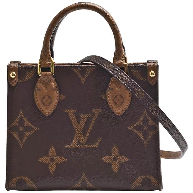 LV LOUIS VUITTON路易威登 M46839 經典 OnTheGo BB Monogram 雙色帆布手提/斜背包