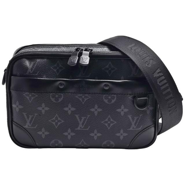 LV LOUIS VUITTON路易威登 M46955 Alpha 系列經典 Eclipse 帆布印花拉鍊斜背郵差包