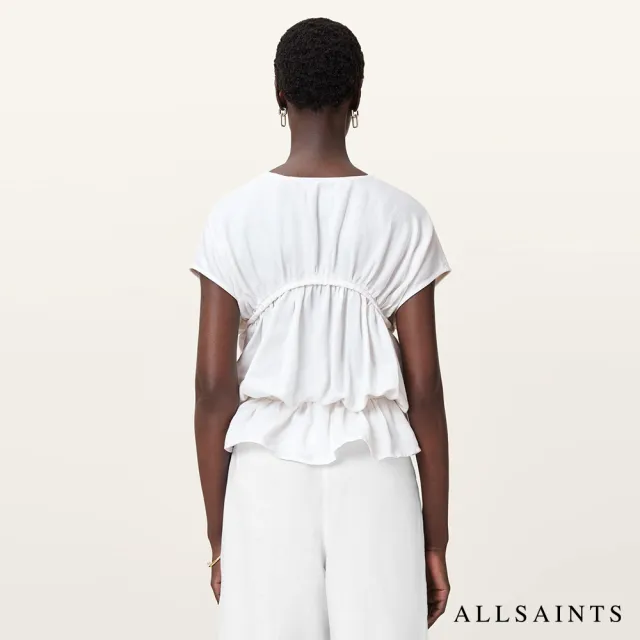 【ALLSAINTS】REMY 輕薄亞麻V 領造型上衣 W105PC(修身版型)