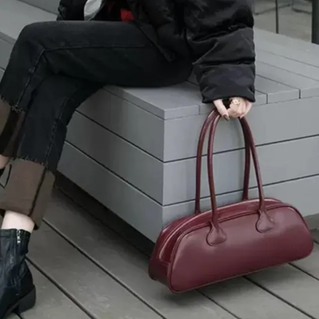 【LEEHER】雙11 女生包包/保齡球包/法棍包/手提包/大容量包包/設計感/韓國包包/質感/包包/腋下 