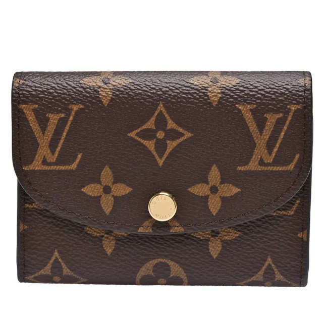 【Louis Vuitton 路易威登】M62361 經典ROSALIE Monogram花紋信封式零錢包(金釦-芭蕾粉色)
