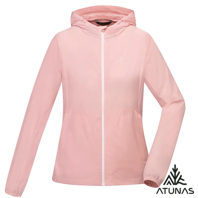 【ATUNAS 歐都納】女款涼感輕薄連帽風衣外套(A8GA2517W糖果粉/防曬抗UV/透氣親膚/戶外休閒/日常穿搭)