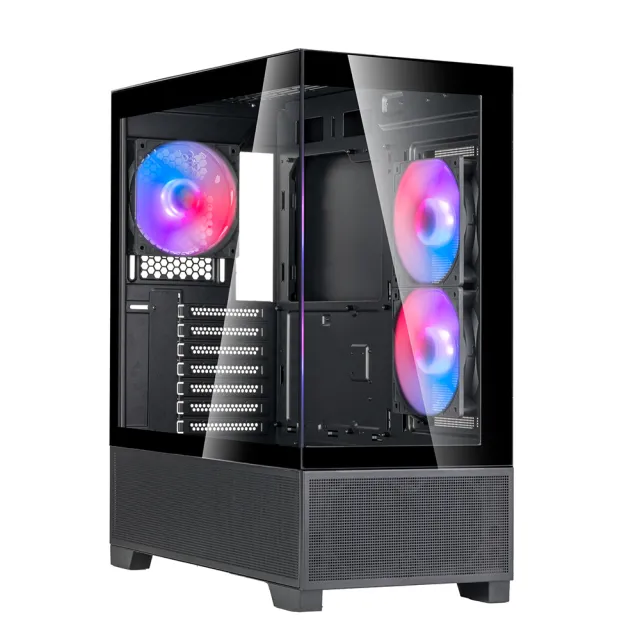 【SilverStone 銀欣】Lucid 05(海景 ATX 機殼 黑色)