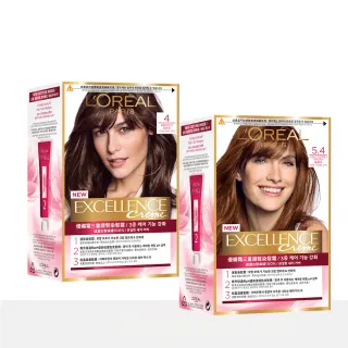 【LOREAL Paris 巴黎萊雅】優媚霜三重護髮染髮霜/雙管染髮霜 2入組(染髮/持久遮白)