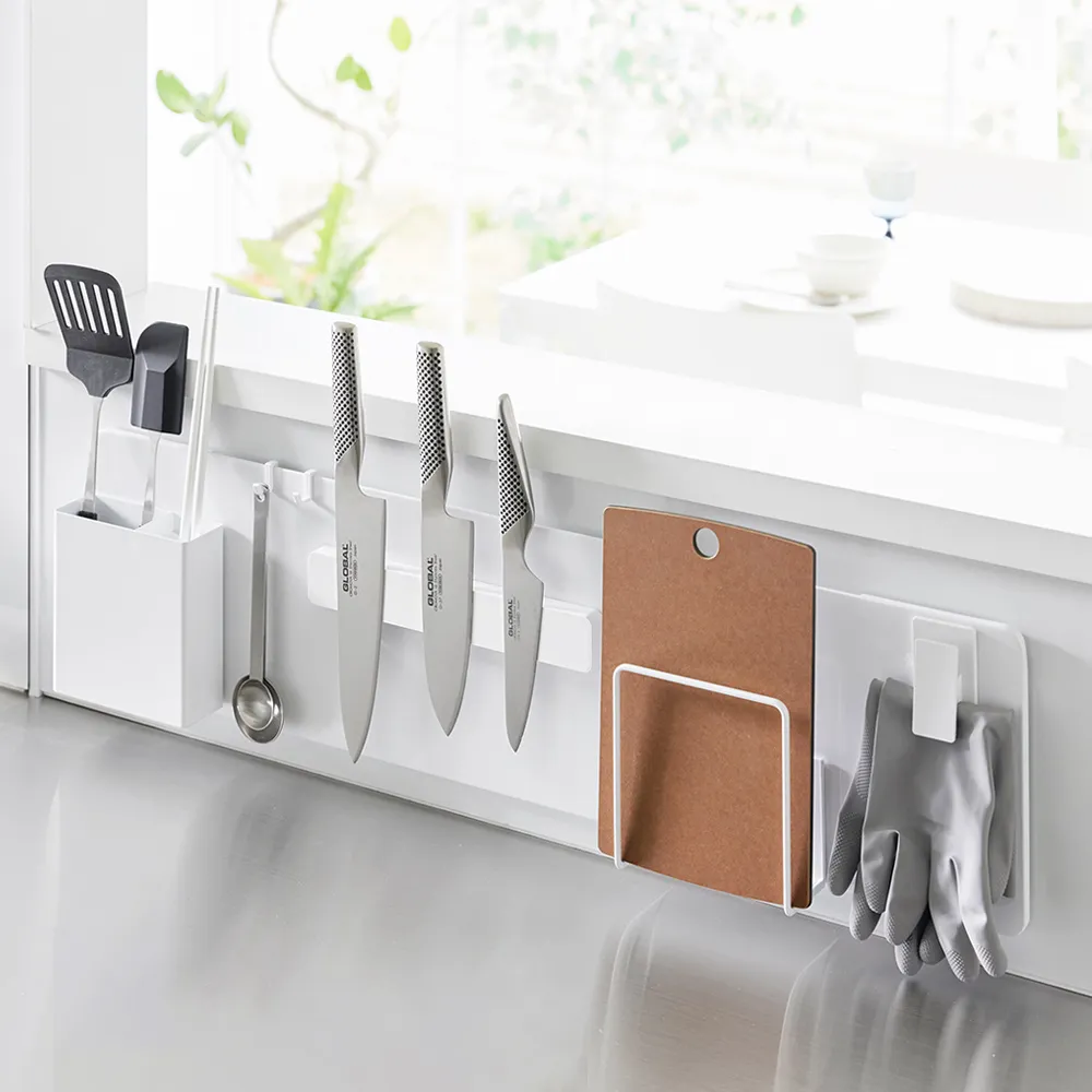 【YAMAZAKI 山崎】tower無痕貼磁吸面板S-白(磁吸面板/多功能面板/磁吸收納/無痕收納/懸空收納)