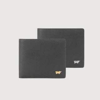 【BRAUN BUFFEL 德國小金牛】台灣總代理 尚恩A 8卡中間翻零錢袋短夾-黑色(BF354-318-BK)
