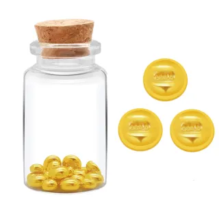 【迎鶴金品】黃金9999小金豆許願瓶：3顆入組(金重共:3克)
