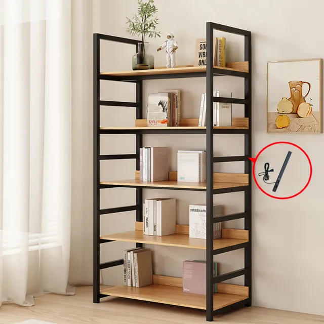【Easy Life 家居館】五層電器架40X90X175CM-可調層高插座款(微波爐架 氣炸鍋架 置物架 層高可調)