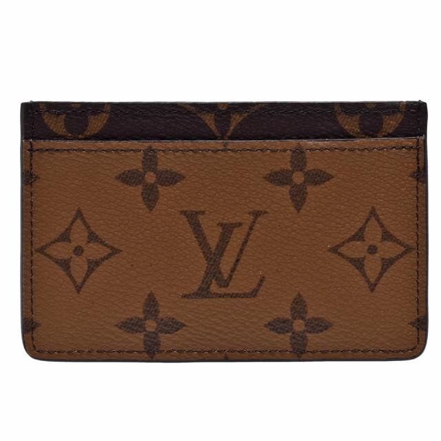 LV LOUIS VUITTON路易威登 M69161 經典 Monogram Reverse 帆布印花卡片夾