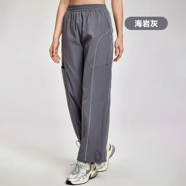 【米蘭精品】雙11優惠 高腰運動褲長褲緊身褲瑜珈褲內搭褲(休閒直筒透氣反光條女褲子4色t1ky77)