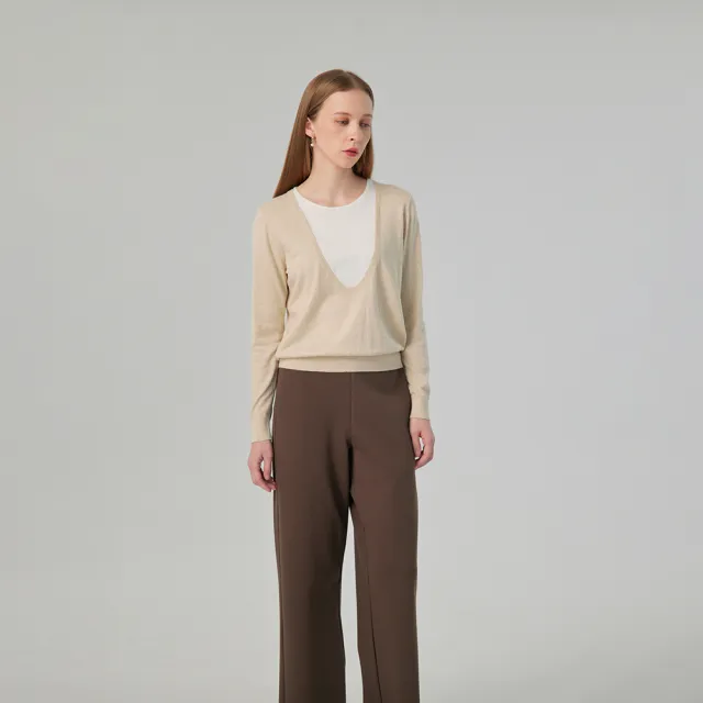 【giordano ladies】假兩件針織上衣(02354563)