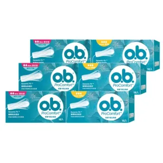 【歐碧o.b.】超值6件組-衛生棉條16條x6盒(普通型/迷你型任選_指入型/非導管)