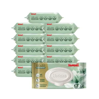 【HUGGIES 好奇】小森林純水嬰兒超厚濕巾 80抽x12包(含蓋濕紙巾)