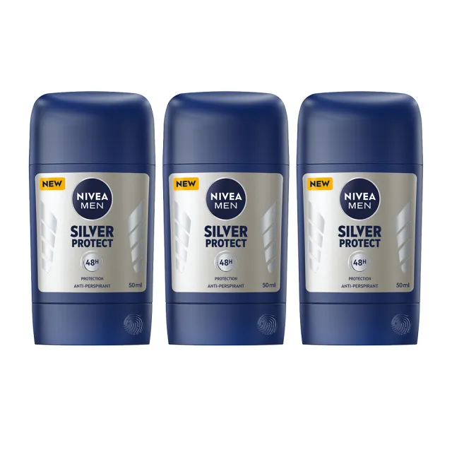 【NIVEA 妮維雅】止汗爽身乳膏Pro升級版50mlx3入(男乾適活力/銀炫魅力/珍珠煥彩/乾適活力)