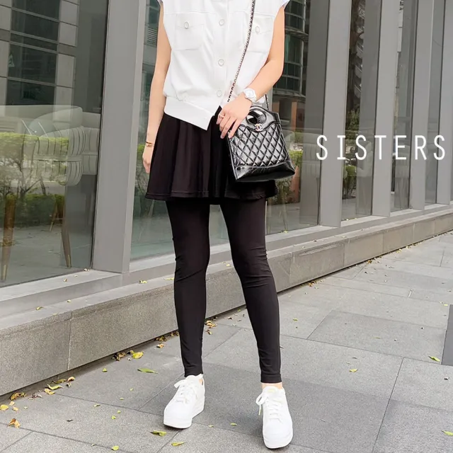 【SISTERS】修身顯瘦的涼感假兩件短裙內搭褲裙 長褲(短裙/褲裙/內搭褲/長褲/涼感/加大/女裝/女下著)