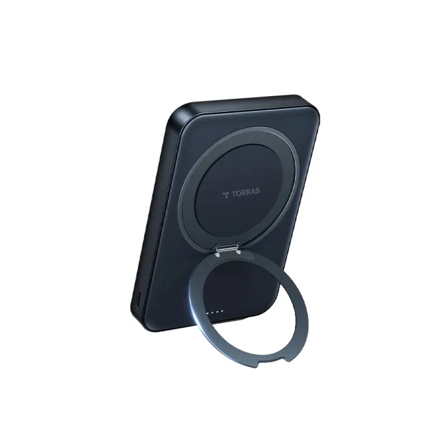 【TORRAS 圖拉斯】60W CC充電線組★Ostand Qi2 10000mAh MagSafe超薄磁吸旋轉支架行動電源(具Wh標示)